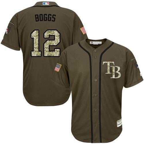 Tampa Bay Rays #12 Wade Boggs Green Salute to Service Stitched Baseball Jersey Jiasu