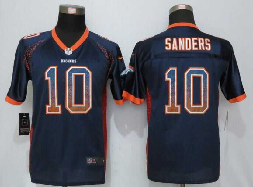 Youth Nike Denver Broncos #10 Sanders Drift Fashion Blue Stitched Elite Jersey