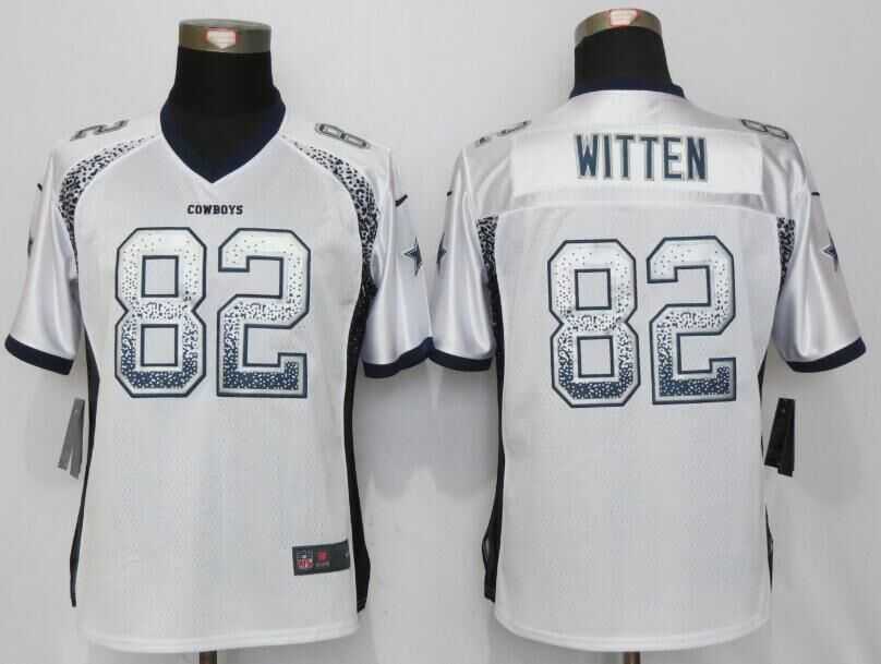 Women Nike Dallas Cowboys #82 Witten Drift Fashion White Stitched Elite Jersey