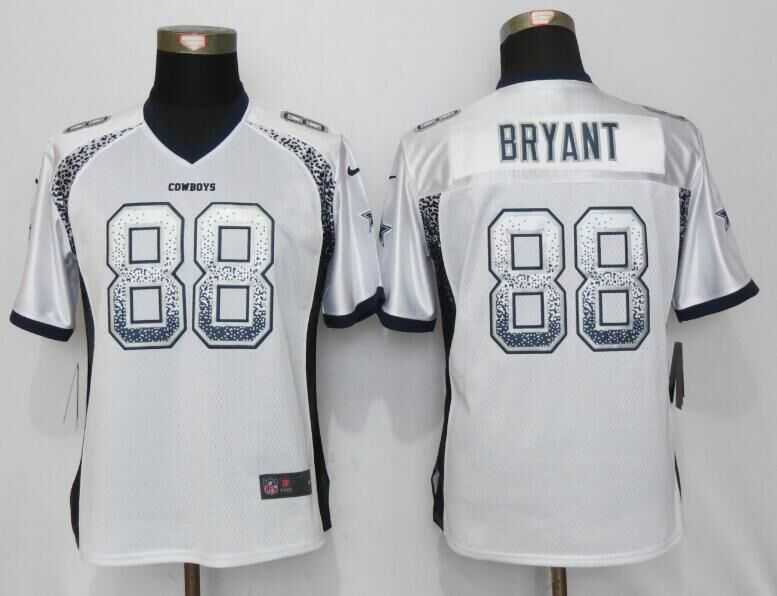 Women Nike Dallas Cowboys #88 Bryant Drift Fashion White Stitched Elite Jersey