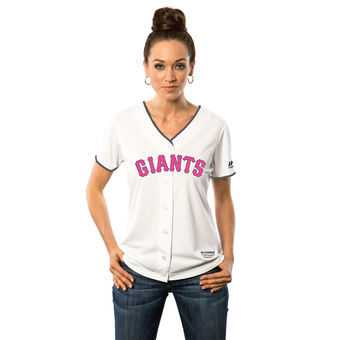 Women San Francisco Giants Customized White 2016 Mother's Day Flexbase Collection Stitched Baseball Jersey