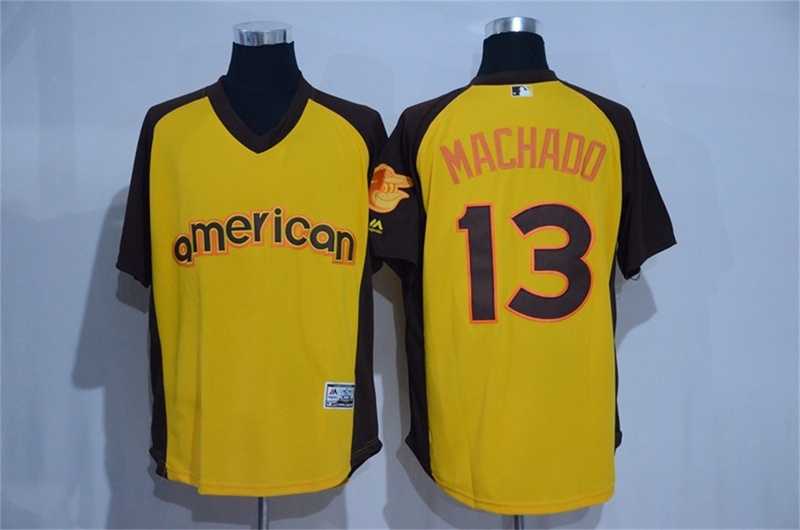 Baltimore Orioles #13 Manny Machado Gold 2016 All Star American League Stitched Jersey