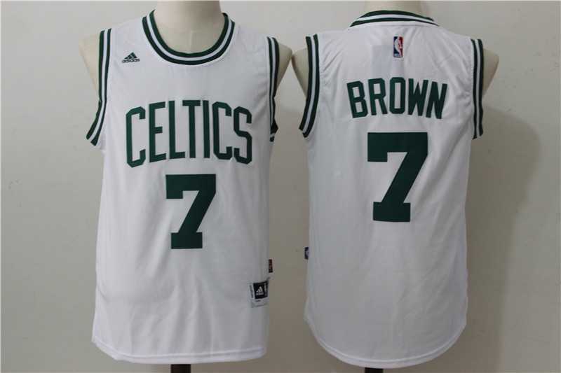 Boston Celtics #7 Brown Revolution 30 White Swingman Stitched NBA Jersey