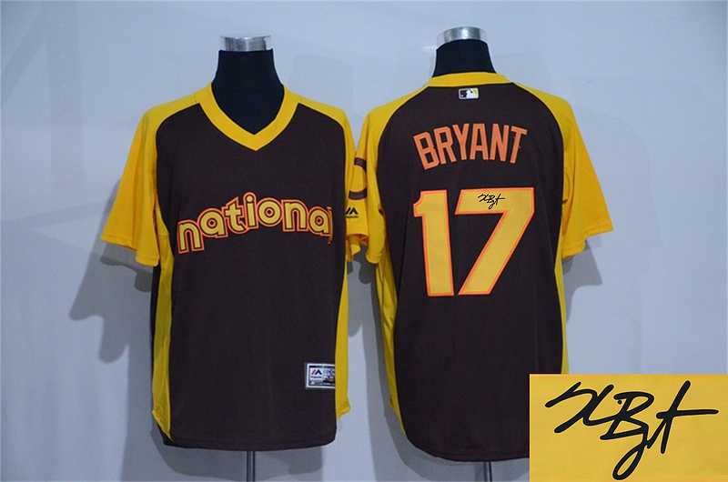 Chicago Cubs #17 Kris Bryant Brown 2016 All Star National League Stitched Signature Edition Jersey