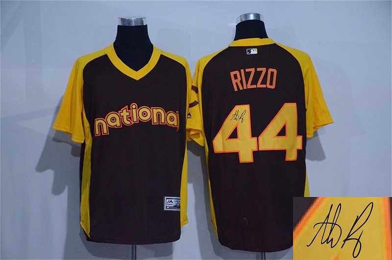 Chicago Cubs #44 Anthony Rizzo Brown 2016 All Star National League Stitched Signature Edition Jersey