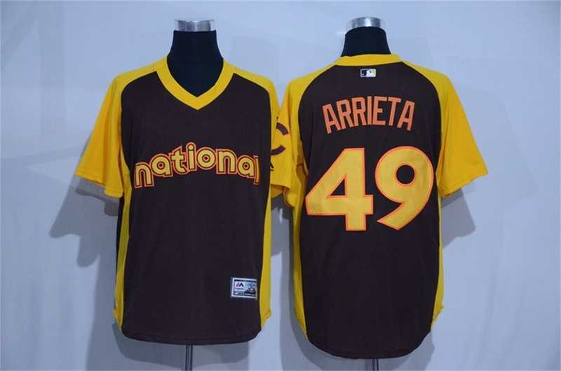 Chicago Cubs #49 Jake Arrieta Brown 2016 All Star National League Stitched Jersey