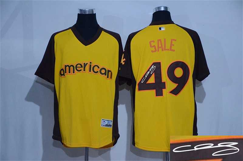 Chicago White Sox #49 Chris Sale Gold 2016 All Star American League Stitched Signature Edition Jersey