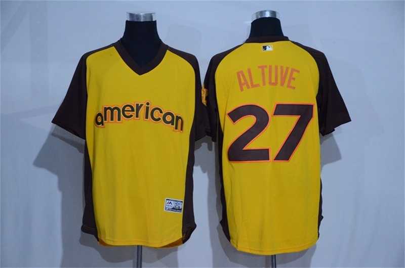 Houston Astros #27 Jose Altuve Gold 2016 All Star American League Stitched Jersey