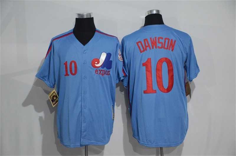 Montreal Expos #10 Dawson Mitchell And Ness Blue Stitched Jersey
