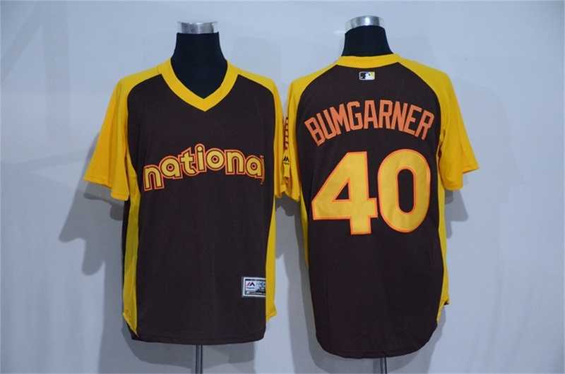 San Francisco Giants #40 Madison Bumgarner Brown 2016 All Star National League Stitched Jersey