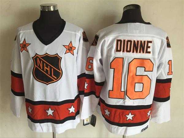 Los Angeles Kings #16 Marcel Dionne White-Orange All Star CCM Throwback Stitched NHL Jersey