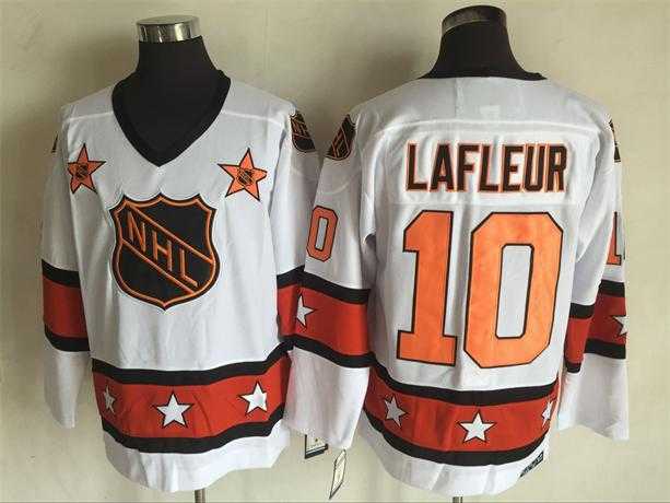 Montreal Canadiens #10 Guy Lafleur White-Orange All Star CCM Throwback Stitched NHL Jersey