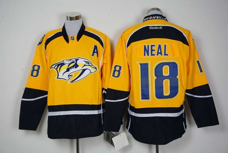 Nashville Predators #18 James Neal Yellow Stitched NHL Jersey