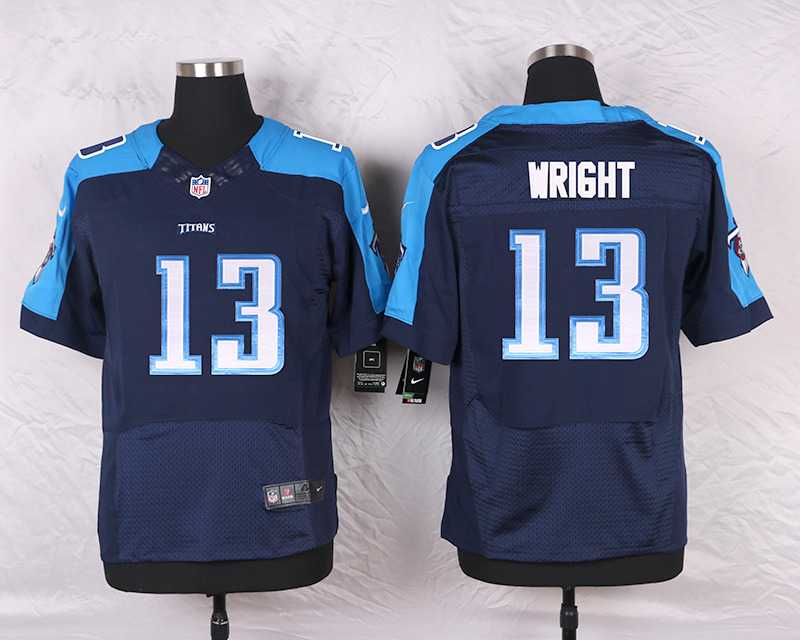 Nike Tennessee Titans #13 Kendall Wright Navy Blue Team Color Stitched Elite Jersey