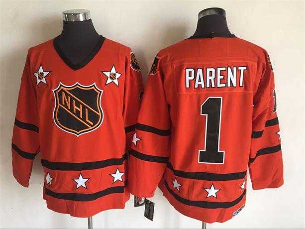 Philadelphia Flyers #1 Bernie Parent Orange All Star CCM Throwback Stitched NHL Jersey
