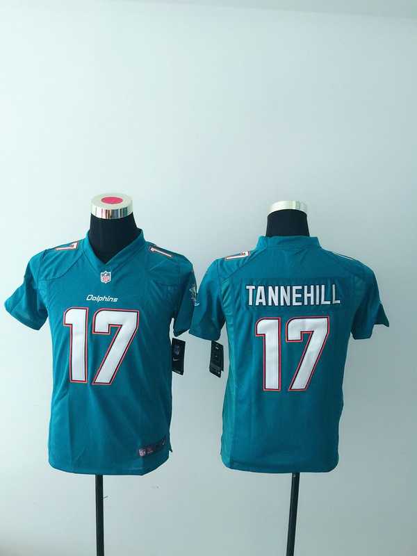 Youth Nike Miami Dolphins #17 Ryan Tannehill Green Team Color Stitched Game Jersey