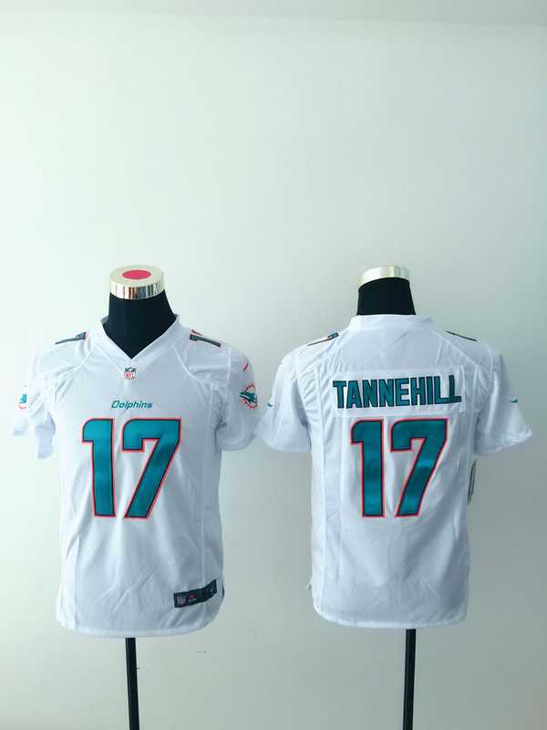 Youth Nike Miami Dolphins #17 Ryan Tannehill White Team Color Stitched Game Jersey