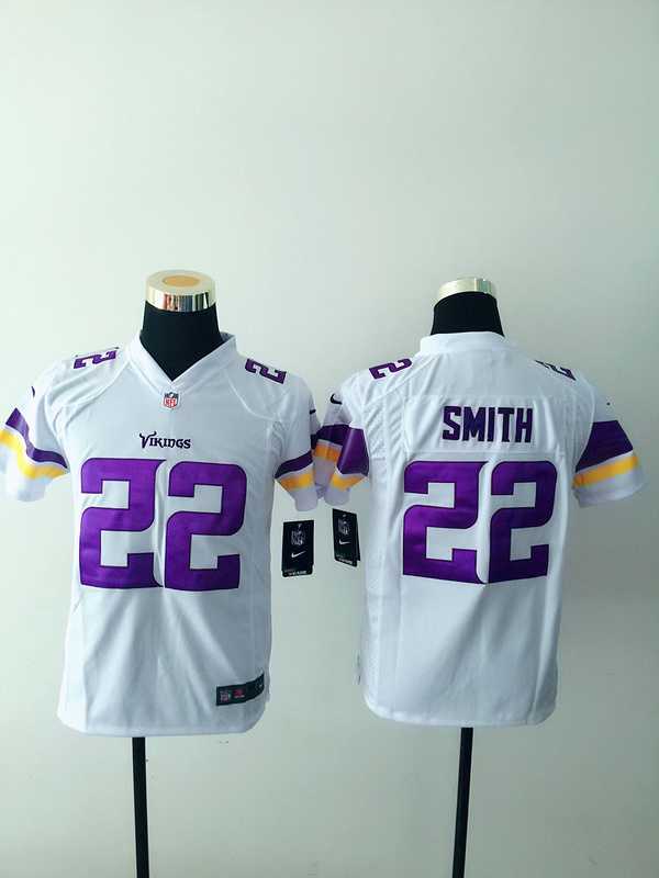 Youth Nike Minnesota Vikings #22 Harrison Smith White Team Color Stitched Game Jersey