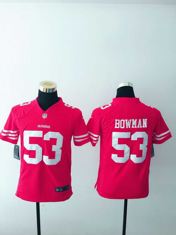 Youth Nike San Francisco 49ers #53 NaVorro Bowman Red Team Color Stitched Game Jersey