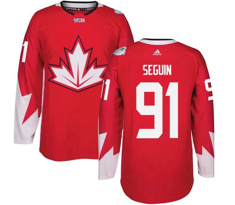 Glued Team Canada #91 Tyler Seguin 2016 World Cup of Hockey Olympics Game Red Jersey