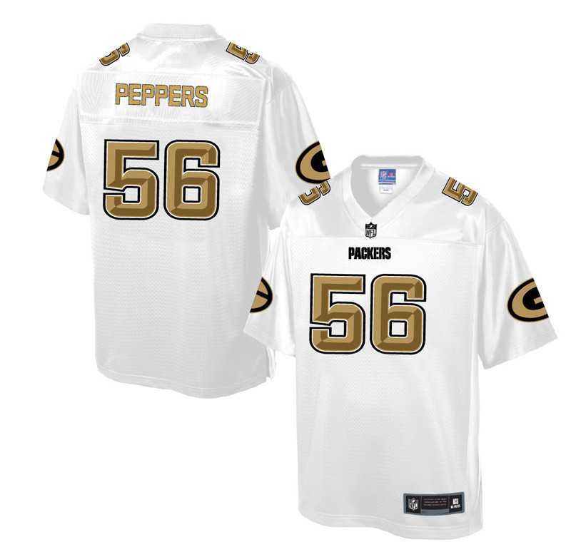 Printed Green Bay Packers #56 Julius Peppers White Men's NFL Pro Line Fashion Game Jersey
