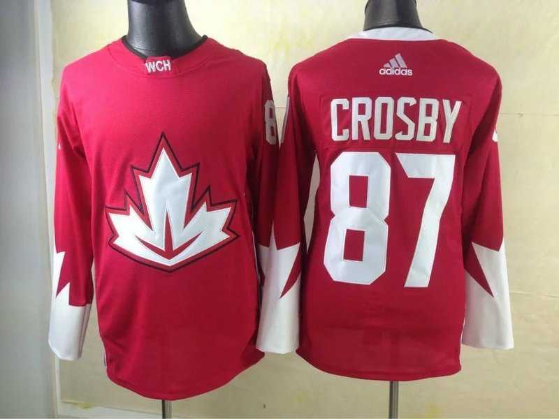 Team Canada #87 Sidney Crosby 2016 World Cup of Hockey Olympics Game Red Stitched Jersey