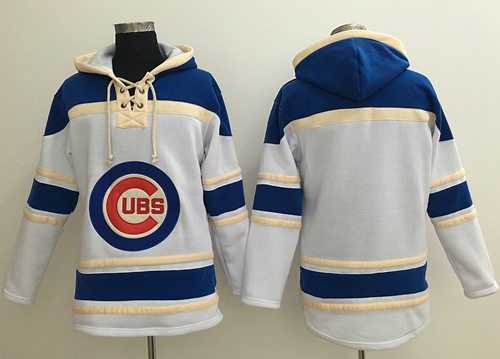 Chicago Cubs Customized White Men's Stitched Baseball Hoodie