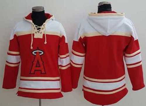 Los Angeles Angels Of Anaheim Customized Red Men's Stitched Baseball Hoodie