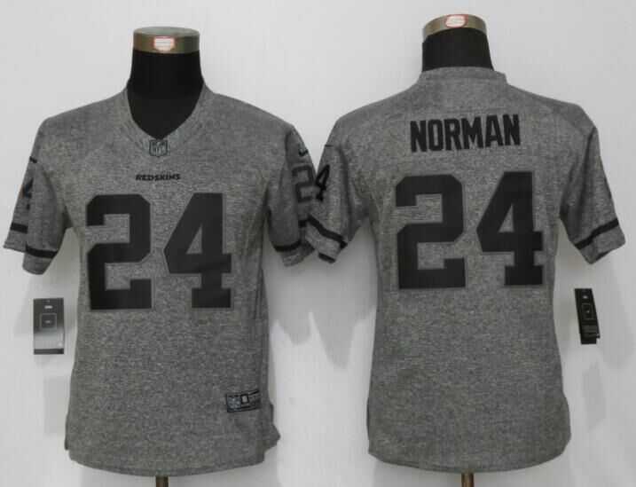 Women Limited Nike Washington Redskins #24 Norman Gray Stitched Gridiron Gray Jersey