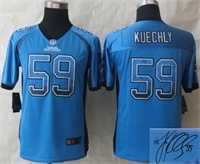 Youth Nike Carolina Panthers #59 Luke Kuechly Drift Fashion Blue Stitched Elite Signature Edition Jersey