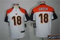 Youth Nike Cincinnati Bengals #18 A.J. Green White Team Color Stitched Game Signature Edition Jersey