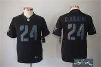Youth Nike Dallas Cowboys #24 Morris Claiborne Black Limited Impact Stitched Signature Edition Jersey