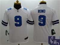 Youth Nike Dallas Cowboys #9 Tony Romo White Team Color Stitched Game Signature Edition Jersey