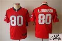 Youth Nike Houston Texans #80 A.Johnson Red Team Color Stitched Game Signature Edition Jersey