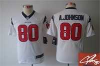 Youth Nike Houston Texans #80 A.Johnson White Team Color Stitched Game Signature Edition Jersey