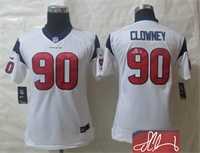 Youth Nike Houston Texans #90 Jadeveon Clowney White Team Color Stitched Game Signature Edition Jersey
