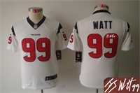 Youth Nike Houston Texans #99 J.J Watt White Team Color Stitched Game Signature Edition Jersey