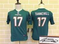 Youth Nike Miami Dolphins #17 Ryan Tannehill Green Team Color Stitched Game Signature Edition Jersey