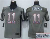 Youth Nike New England Patriots #11 Julian Edelman Drift Fashion Gray Stitched Elite Signature Edition Jersey