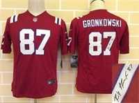 Youth Nike New England Patriots #87 Rob Gronkowski Red Team Color Stitched Game Signature Edition Jersey