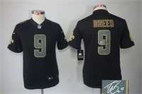 Youth Nike New Orleans Saints #9 Drew Brees Black Limited Impact Stitched Signature Edition Jersey