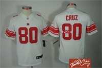 Youth Nike New York Giants #80 Victor Cruz White Team Color Stitched Game Signature Edition Jersey