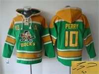 Anaheim Ducks #10 Corey Perry Green CCM Throwback Stitched Signature Edition Hoodie