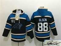 Carolina Panthers #88 Greg Olsen Black Stitched Signature Edition Hoodie