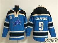 Detroit Lions #9 Matthew Stafford Blue Stitched Signature Edition Hoodie