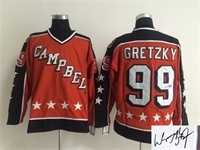 Edmonton Oilers #99 Wayne Gretzky Orange All Star CCM Throwback Stitched Signature Edition Jersey