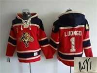 Florida Panthers #1 Roberto Luongo Red Stitched Signature Edition Hoodie
