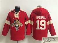 Florida Panthers #19 Scottie Upshall Red Solid Color Stitched Signature Edition Hoodie