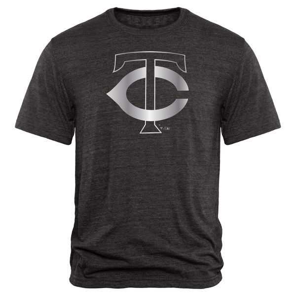 Men's Minnesota Twins Fanatics Apparel Platinum Collection Tri-Blend T-Shirt LanTian - Black