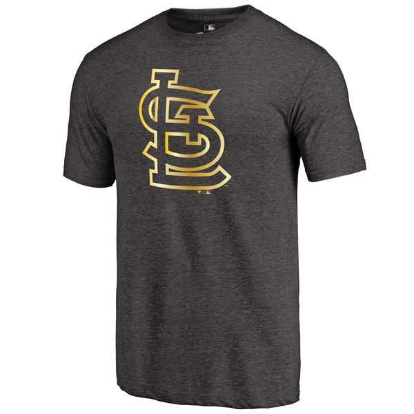 Men's St. Louis Cardinals Fanatics Apparel Gold Collection Tri-Blend T-Shirt LanTian - Black